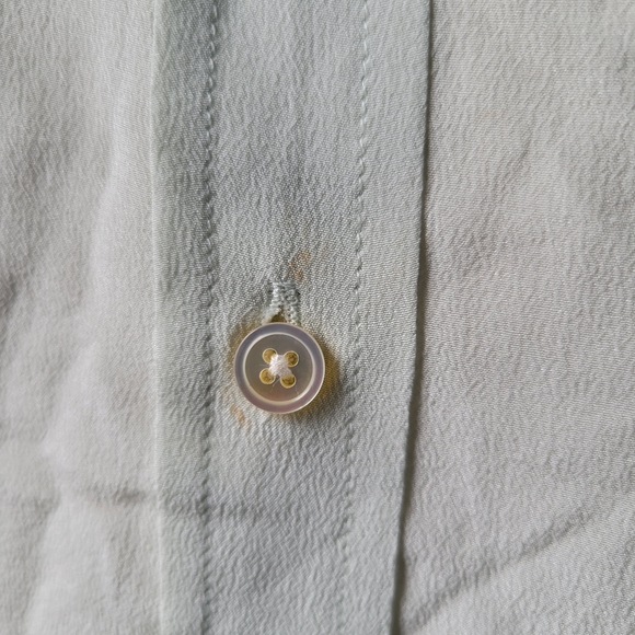 Everlane Clean Washable Silk Relaxed Button Up Shirt Light Green 14 - Picture 13 of 16